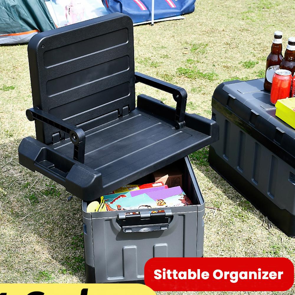 Car Trunk Organizer Foldable Storage Box - 60L Kofferraum-Organizer Große Camping-Aufbewahrungsbox Extra Tragbare